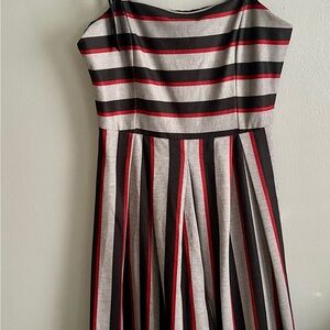 Gracia Black and Red Striped Wide Leg Jumpsuit